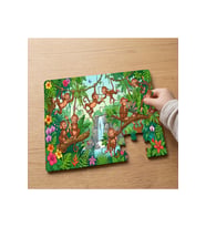Ormanda Sevimli Mutlu Hayvanlar Tasarımlı 24 Parça Ahşap Çocuk Puzzle