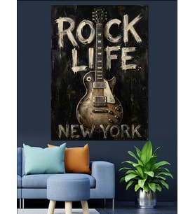 New York Rock Life Dekoratif Kanvas - Mdf Ahşap Tablo