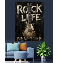 New York Rock Life Dekoratif Kanvas - Mdf Ahşap Tablo