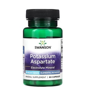 Swanson Potassium Aspartate 99 mg 60 Capsules