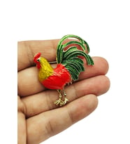 Royal Rooster Renkli Horoz Figürlü Dekoratif Broş