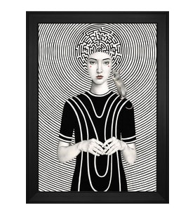Kadın Motifli Kanvas Tablo 50 x 70 cm Siyah Çerçeve