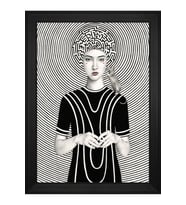 Kadın Motifli Kanvas Tablo 50 x 70 cm Siyah Çerçeve