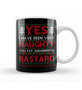 Yes I Have Been Naughty Rude Christmas Knit Pattern Kupa Bardak Porselen