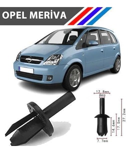 Opel Meriva Davlumbaz Klipsi 1404926 M1696-3 50 Adet