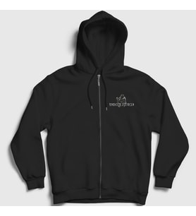 Presmono Unisex Siyah Death Disturbed Fermuarlı Kapüşonlu Sweatshirt 61031tt