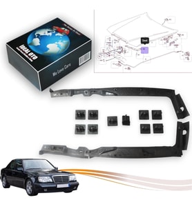 Mercedes W124 Ön Motor Kaputu Montaj Braketi Tamir Seti – Sağ & Sol Braket ve Klipsler