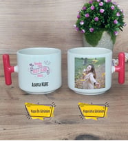 Anneler Günün Kutlu Olsun Anne Kupa Bardak Fotoğraflı T Kırmızı Kulplu Anneye Doğum Günü Anneler Günü Hediyesi