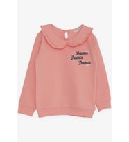 Breeze Kız Çocuk Sweatshirt Bebe Yaka 1.5-5 Yaş, Somon