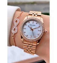 Tom Jones Marka Rose Gold Renk 2 Yıl Garantili Su Geçirmez Kadın Kol Saati - Bileklik 0850DKL001367 (Rose - Gold)