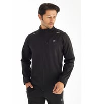 Crozwise Dalgıç Yarım Yaka - Erkek Siyah Tam Fermuarlı Spor Sweatshirt - 6040-10