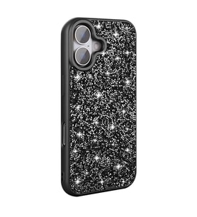 Apple iPhone 16 Uyumlu Kılıf Parlak Taşlı Tasarım Zore Pırlanta Kapak (Siyah)