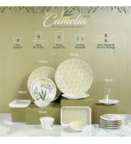 GÜRAL PORSELEN Camelia 30 Parça 6 Kişilik Kahvaltı Takımı 3555