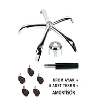  Çalışma Koltuğu Için Kromaj Yıldız Ayak Yıldız Ayak Ve Amortisör Takım