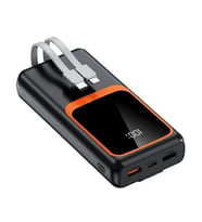 20.000 Mah Powerbank 22.5W Hızlı Şarj Taşınabilir Şarj Cihazı Çok Kablolu Dijital Göstergeli (Siyah)