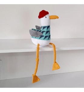 Amigurumi Örgü Oyuncak Martı (Beyaz)