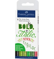 Faber-Castell Pitt Artist Pen Kaligrafi Seti, 6'lı, Yeşil