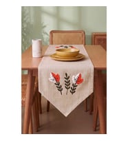 Warm Leaf Kasso Punch İşlemeli Runner 35x110 cm