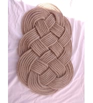 50*75 cm , Denizci Düğümü Halat Paspas, Kapı önü paspası (Beyaz - Bej)