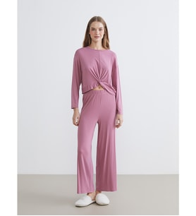 LCW DREAM Pembe Bisiklet Yaka Kadın Pijama Takım