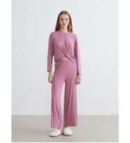 LCW DREAM Pembe Bisiklet Yaka Kadın Pijama Takım