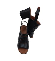 KALIN TOPUKLU KLASİK SANDALET (Siyah)