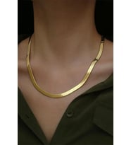 Kadın 316 L Paslanmaz Çelik 40 cm Gold Renk İtalyan Zincir  Kolye