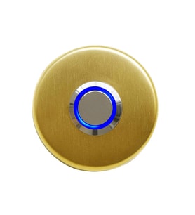 LOCKWAY Z-101GM Paslanmaz Zil Butonu - Altın Renk Mavi Led