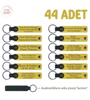Sarı & Lacivert, Çanta ve Aksesuar Butiğine Uygun, 44’lü Set, İsim Yazılabilir Deri Hediyelik