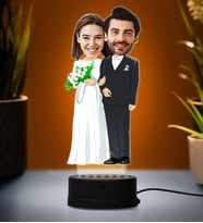 Doğum Günü Hediyesi,Sevgiliye Hediye, Kişiye Özel Fotoğraflı En Mutlu Çift 3 Karikatür 3D Led Lamba (Beyaz)