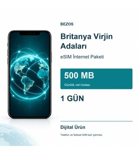 Britanya Virjin Adaları eSIM İnternet Paketi Günlük 500 MB 1 Gün
