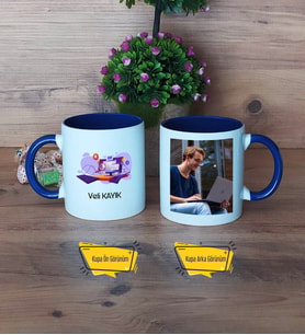 Bilgisayar Mühendisi Kupa Bardak Lacivert Fotoğraflı Mühendisler Günü Hediyesi
