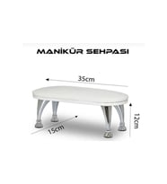 Beyaz Renkli Çok Fonksiyonlu Manikür Sehpası, Şık ve Pratik Tasarım