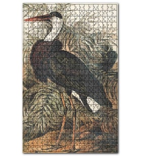 Cakapuzzle Yapraklar Önündeki Turna Kuşu Puzzle Yapboz MDF (Ahşap) (120 Parça)