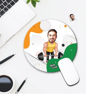 Kişiye Özel Karikatür Halterci Tasarımlı Mouse Pad 115