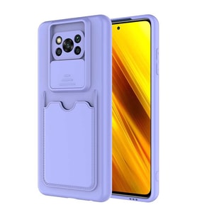 Xiaomi Poco X3 Kılıf Zore Kartix Kartlık Bölmeli Kılıf (Lila)