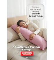 Uzun Sarılma Yastığı Bacak Arası Diz Arası Yan Yatış Uyku Destek Dikdörtgen Yastık 150x25 cm Toz Pembe