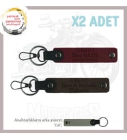 Bikerlar İçin Özel, İsim Plaka ve 0 Rh (+) Kan Grubu Anlamlı Hediye x2 Anahtarlık, K Kahve-Bordo-Gr (Çok Renkli)