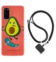 Samsung A02S A03S A10 A12 A13 A21S A22 Kılıf Boyun Askılı Silikon Avokado Skate 1741