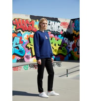 Kadın Bisiklet Yaka Düşük Kol Nakışlı Regular Kalıp Sweatshirt Fonksiyonel Dayanıklı Rahat