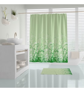 Yeşil Renk Duş Perdesi Dijital Baskılı 180x180Banyo Perdesi Solmaz Duş Perde-Su geçirmez Banyo Perde (Çok Renkli)
