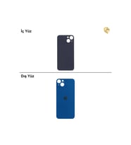 iPhone 13 mini Mavi Renk Arka Kapak Arka Cam Batarya Kapağı Lazer Kesim Kapak Pil Kapağı