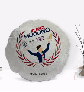 BK Gift Kişiye Özel İsimli İcra Müdürü Tasarımlı Dekoratif Kırlent Yastık-1