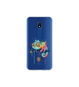 Redmi 8A ile Uyumlu Splash Bukalemun Tasarımlı Şeffaf Silikon Kılıf