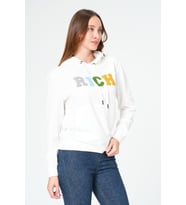 Kadın Kapüşonlu Süzüne Baskılı Sweatshirt