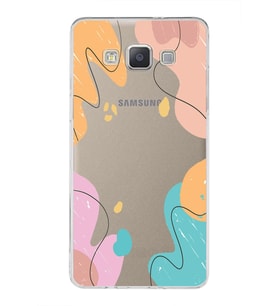 Samsung Galaxy A5 (2015) Uyumlu Kapak Karışık Renkler Tasarımlı Şeffaf Silikon Kılıf