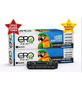 Canon CRG 071H / 5646C002AA Çipsiz Muadil Toner - 2500 Sayfalık - 2'li Avantaj Menü