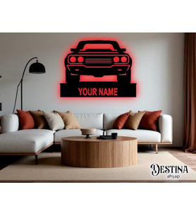 Destina Ahşap Old Car Temalı Kişiselleştirilebilir Led Tablo 60 cm * 35 cm
