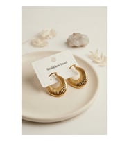 Mey İthalat® 316L Çelik Gold Renk Halka Model Küpe