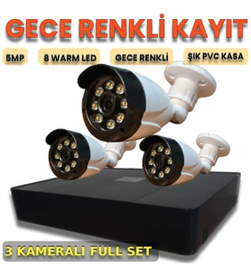 XM Pro Üç Kameralı Hareket Tespitli Plastik Kasa Güvenlik Kamera Çözümü
